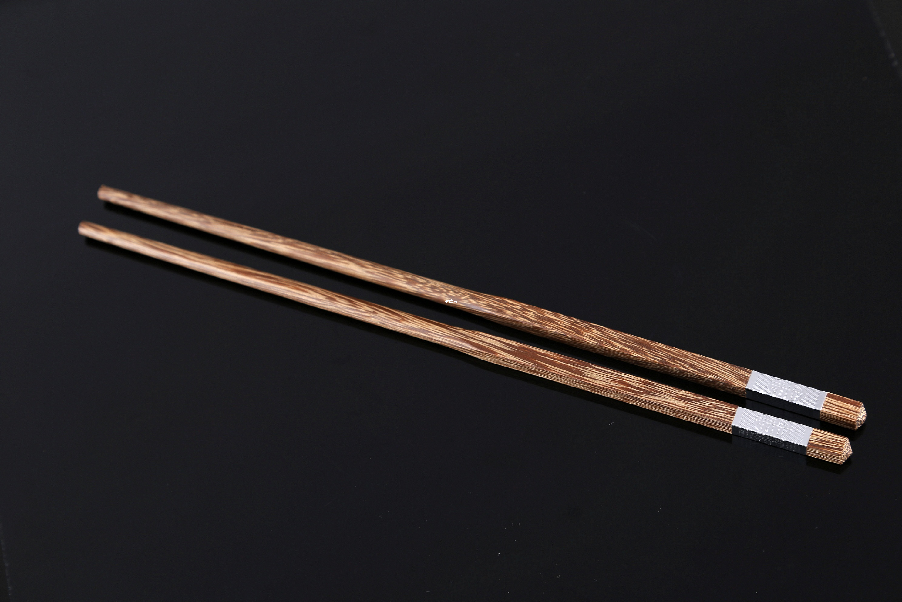 金禧福鸡翅木镶嵌银福筷子