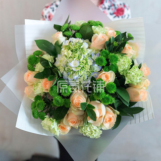 绿萝--黄绿色混合花束