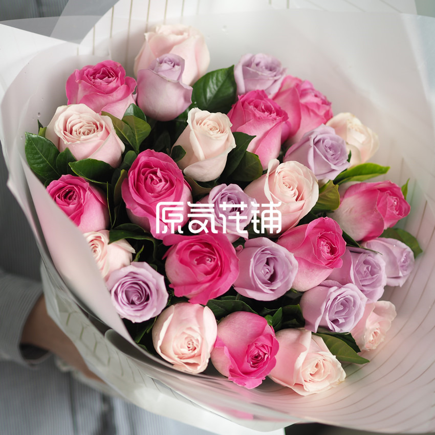 原气花铺-花店-上海-北京绮梦--三色玫瑰花束-2