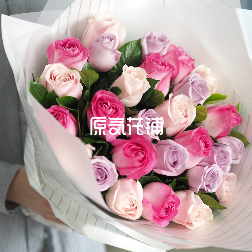 原气花铺-花店-上海-北京绮梦--三色玫瑰花束-3