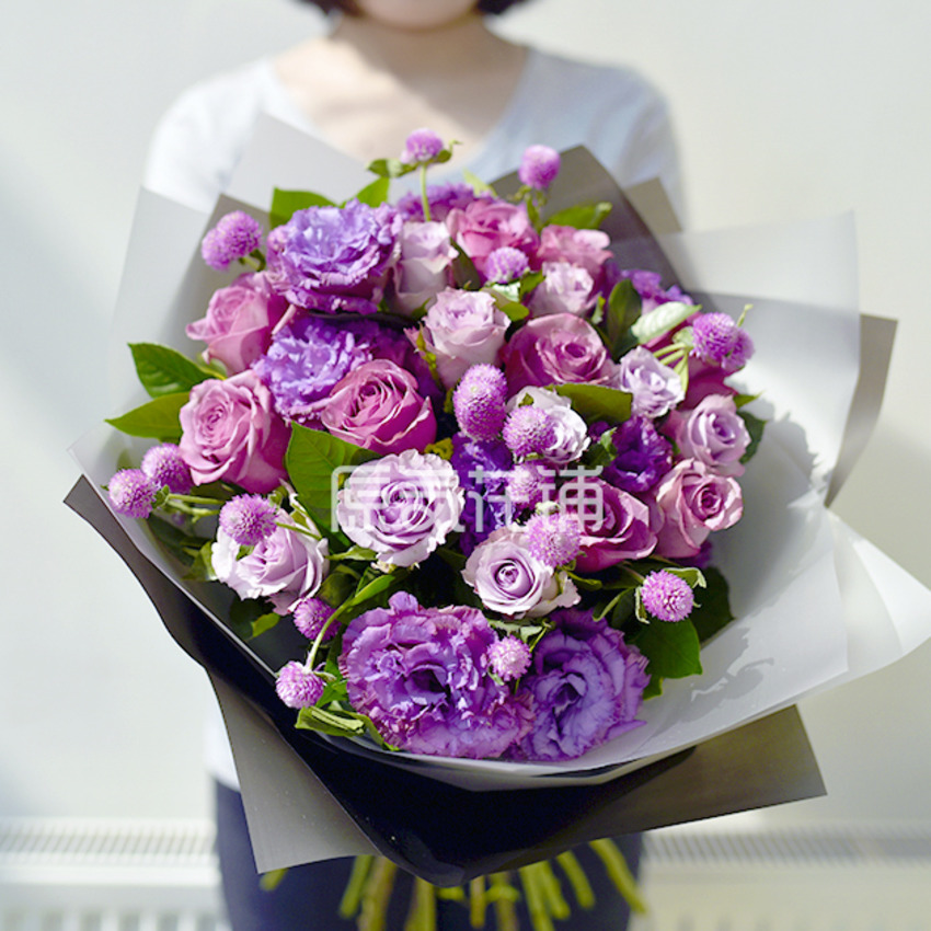 原气花铺-花店-上海-北京庄园--紫色系花束-3