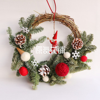 嘀嗒——西伯利亚诺贝松毛毡松果圣诞花环