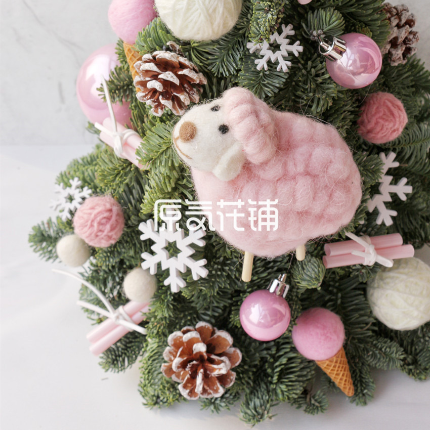 原气花铺-花店-上海-北京西伯利亚诺贝松毛毡松果圣诞树-2