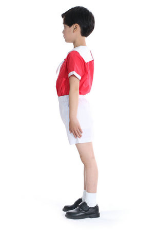 红色短袖衬衫礼服-2