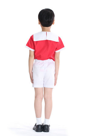 红色短袖衬衫礼服-3