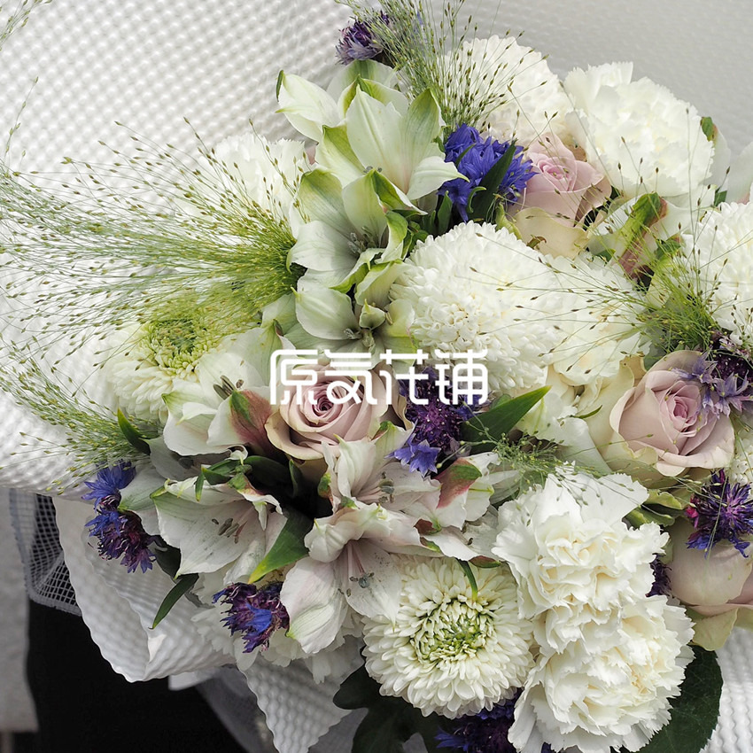 初心 白绿色系花束 初心 白绿色系花束