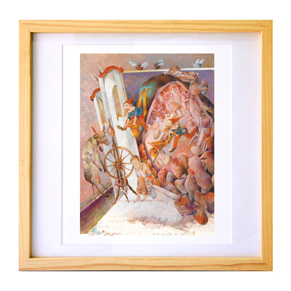 杜桑·凯利 | 国际安徒生奖插画家奖得主限量版画 勤劳的纺纱妇