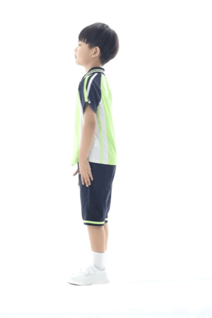 荧光绿运动短袖套装-2