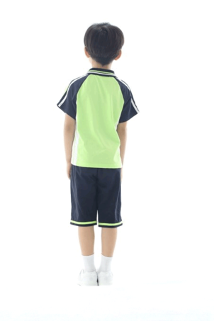 荧光绿运动短袖套装-3