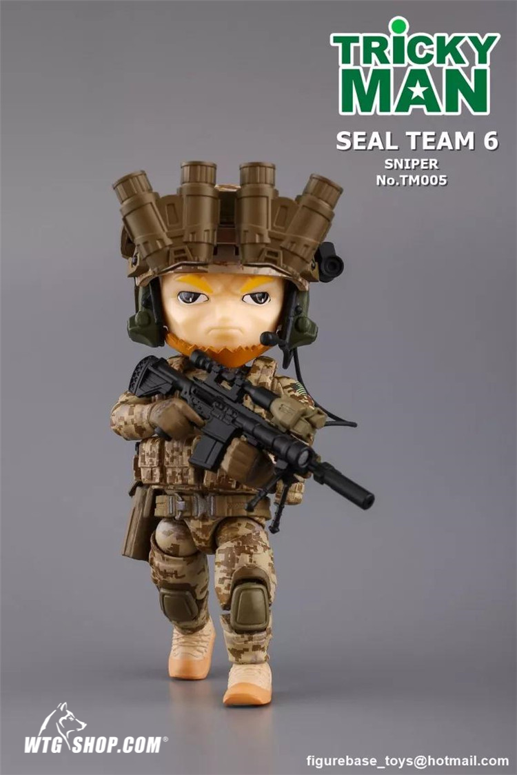 figurebase trickyman系列 第三弹 5寸q版 海豹6队 fb兵人模型 狙击手