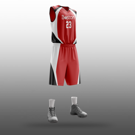 Boston Boys Red Basketball Uniforms-2
