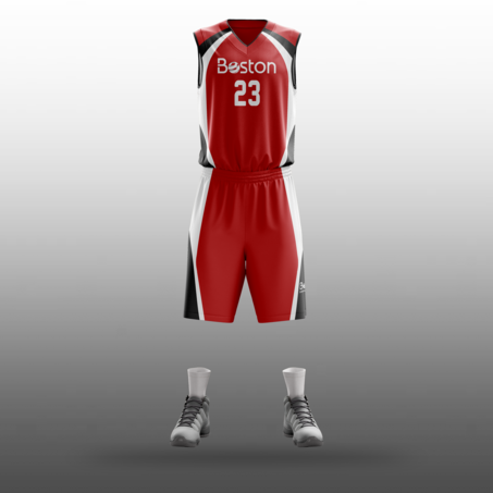 Boston Boys Red Basketball Uniforms
