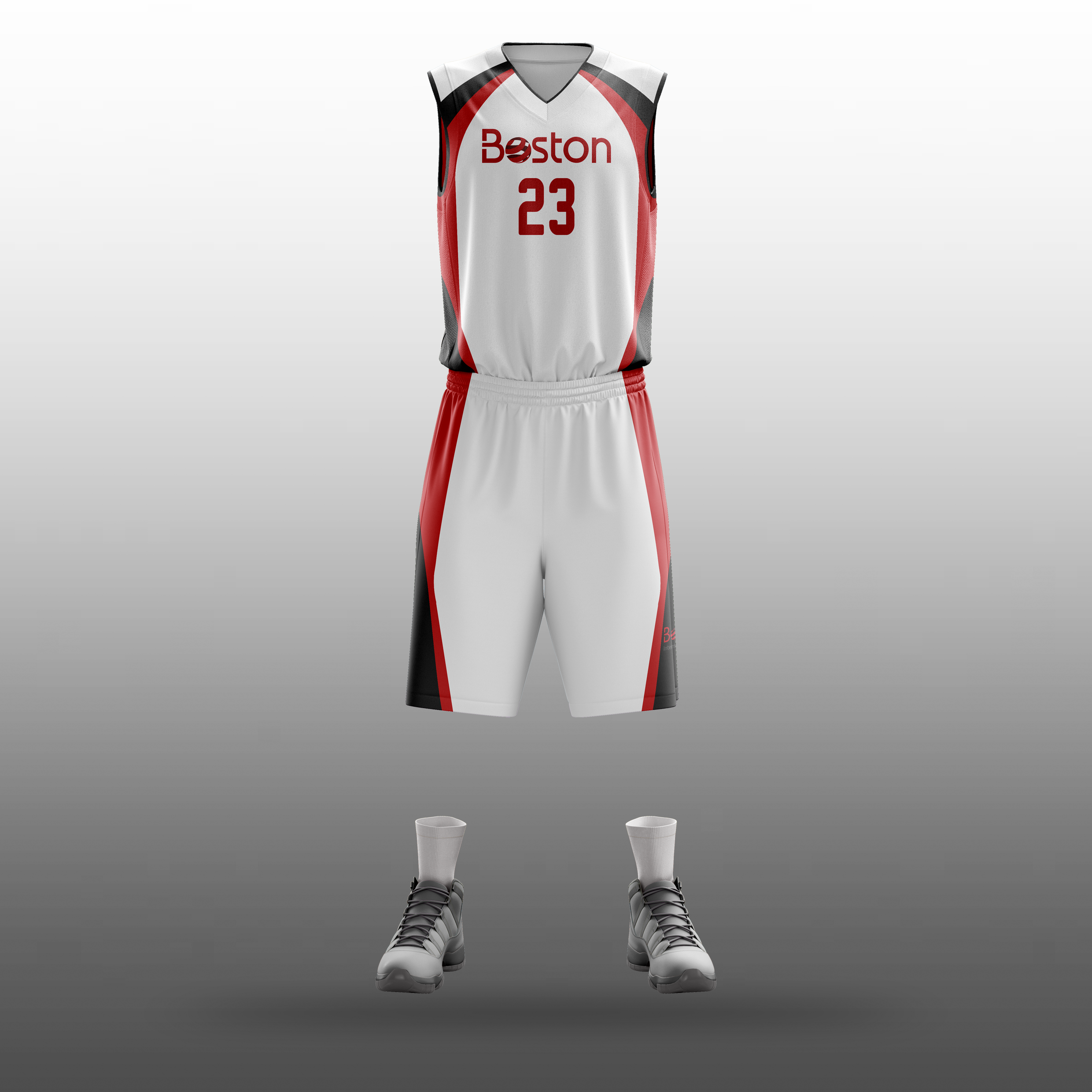 Boston Boys White Basketball Uniforms