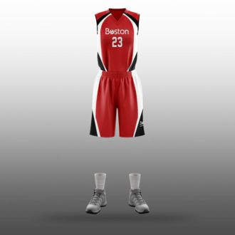 Boston Girls Red Basketball Uniforms