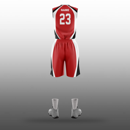Boston Girls Red Basketball Uniforms-3