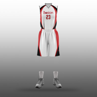 Boston Girls White Basketball Uniforms
