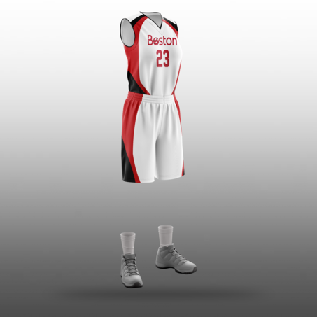 Boston Girls White Basketball Uniforms-2