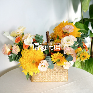 秋日私语--暖色系花篮