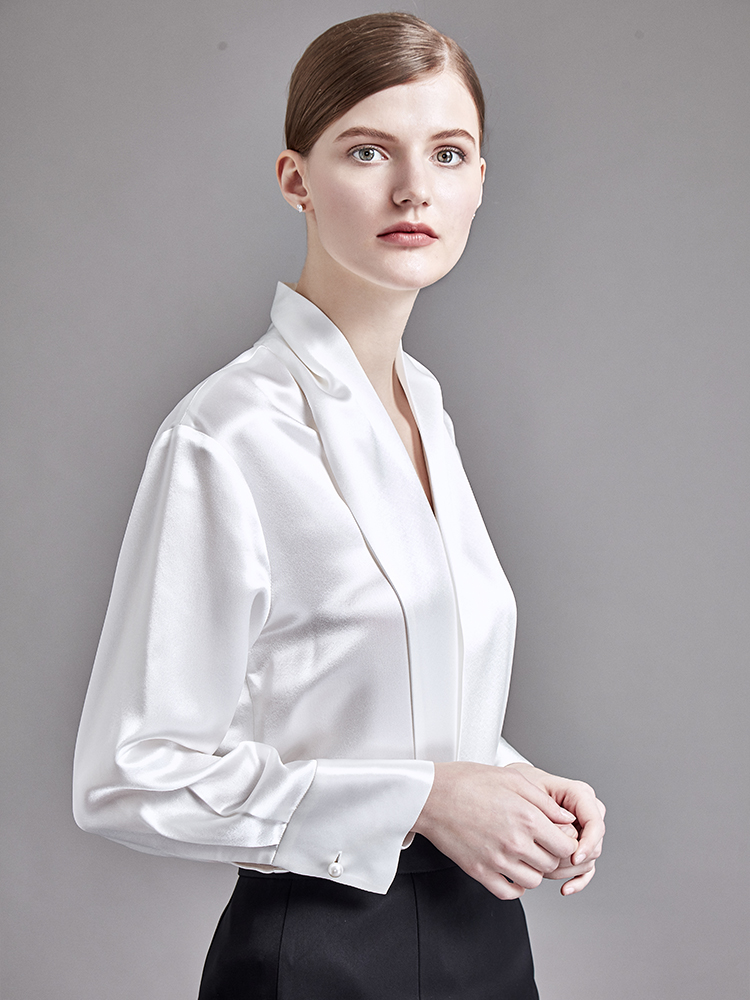 缎面飘带衬衣