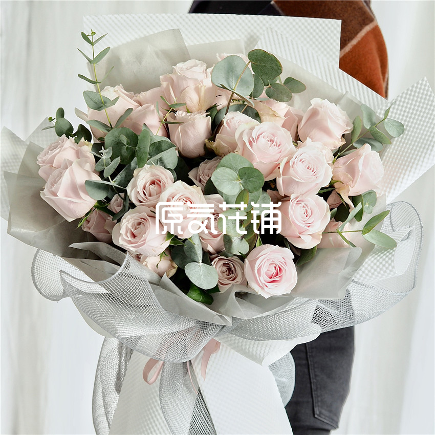 原气花铺-花店-上海-北京甜心--粉玫瑰花束-1
