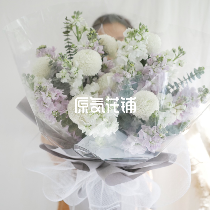 原气花铺-花店-上海-北京水晶--紫罗兰花束-1
