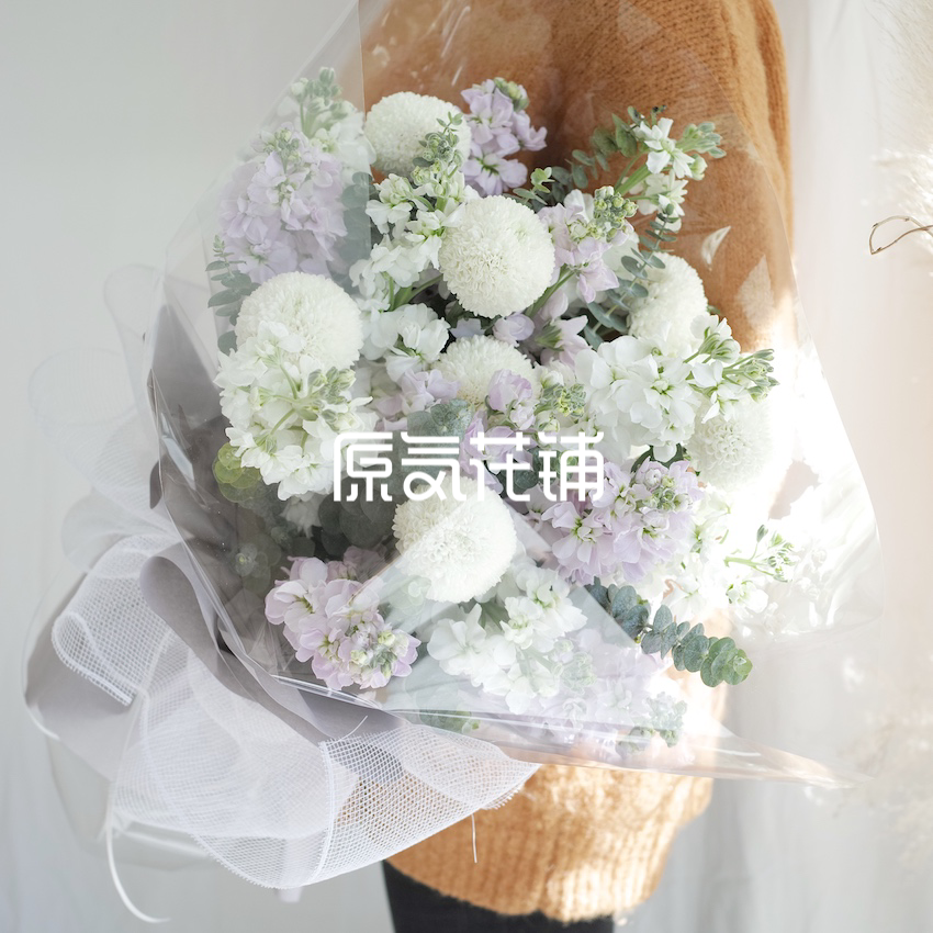 原气花铺-花店-上海-北京水晶--紫罗兰花束-3