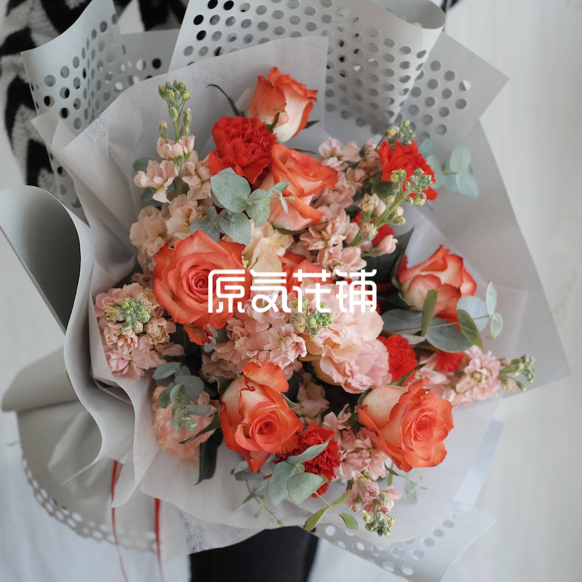 原气花铺-花店-上海-北京胭脂扣玫瑰花束-1