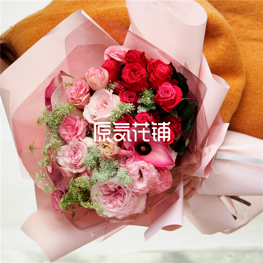 萌动 玫瑰海芋桔梗花束 萌动 玫瑰海芋桔梗花束