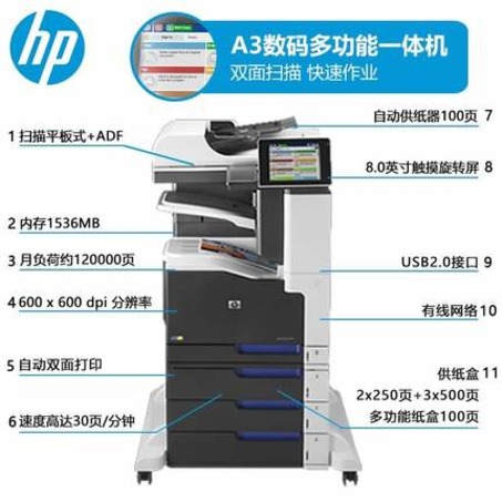 HP M775z 彩色A3激光打印机多功能一体机 （打印复印扫描传真）四合一-3
