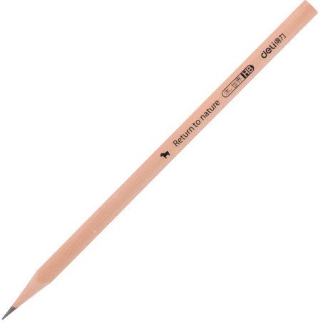 得力S943-HB书写铅笔(原木色)(30支/筒)-4