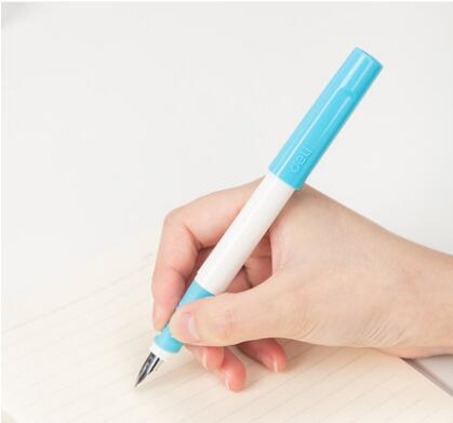 得力A917矫姿钢笔(可擦纯蓝/笔壳浅蓝)（12支/盒  ,每盒起订）-4