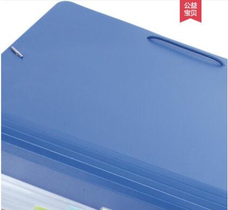 齐心 F4302 易分类松紧带式风琴包 A4 13袋（黑、蓝）(8个/盒)-5