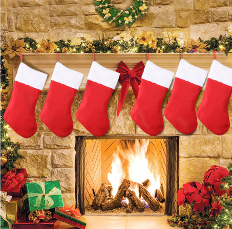 SHareconn Christmas Stockings,6 Packs 16 Inch Big Christmas Kids Gift Stocking Bags