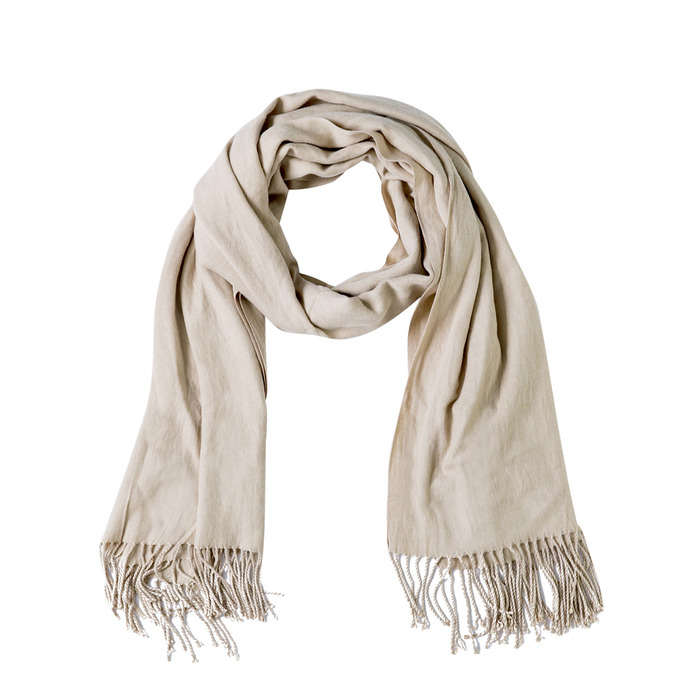 植物草木敲拓染立裁画布围巾-3