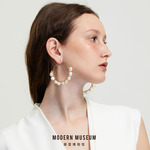 摩登博物馆 珍珠造型系列 几何造型耳环