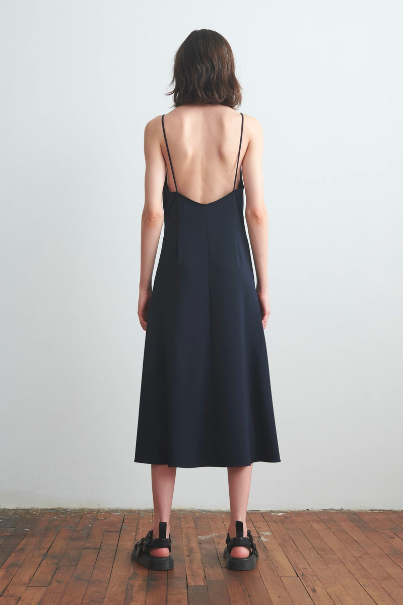 SILK SHIRT DRESS NAVY PRINT