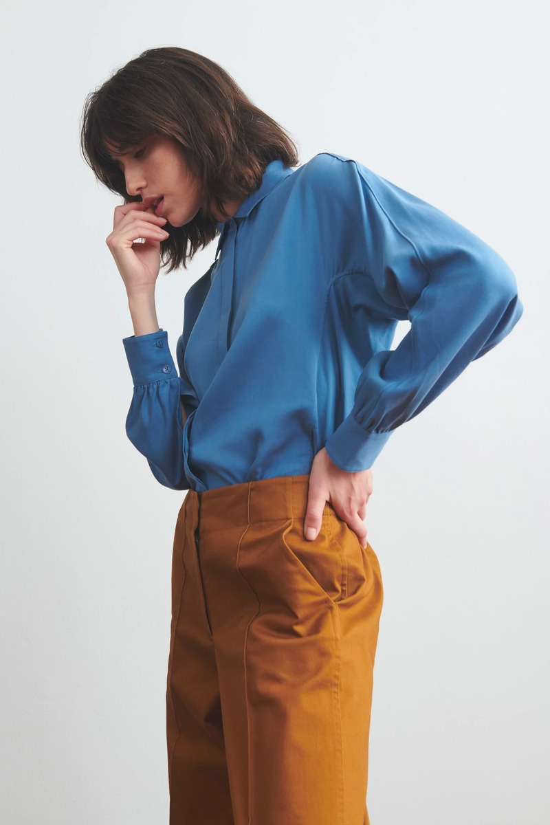 SILK SHIRT DRESS NAVY PRINT