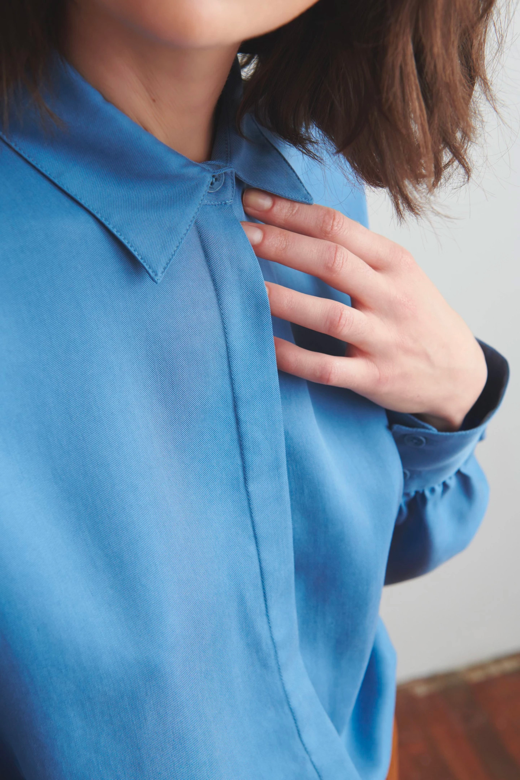 SILK SHIRT DRESS NAVY PRINT-4