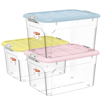 禧天龙citylong 55l大号透明收纳箱环保塑料储物箱家用整理箱蝶彩混色