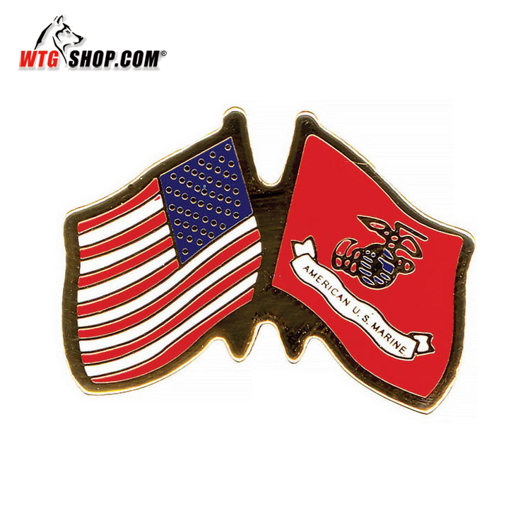 美国原品vanguard领针交叉国旗金属徽章 6319905领针 交叉国旗和陆战