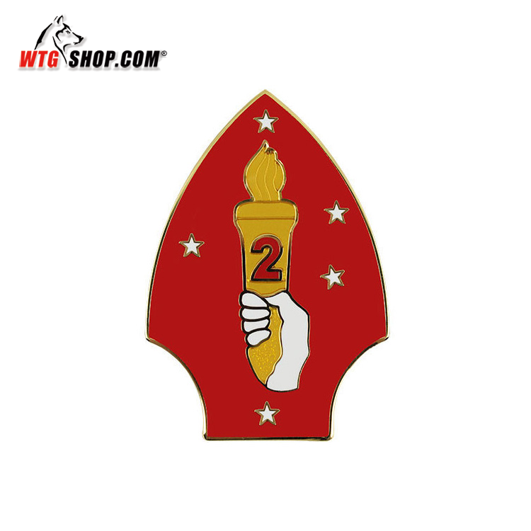 美国原品vanguard 2nd marine divi 服役识别徽章 陆战队第2师 金属章