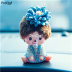 29.9usd  Ngryise 1Pcs A Set shining mengqiqi with fake flower car statue small decoration