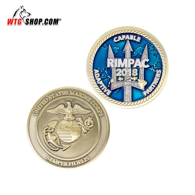美国原品vanguard 2018 usmc ega rimpac coin 陆战队纪念币2018环