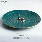 39.9usd Ngryise 1 Set  Nordic ins Fashion style dark green color Fruit snack Plate