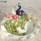 69.9usd Ngryise 1 Set  peacock style Fruit snack Plate