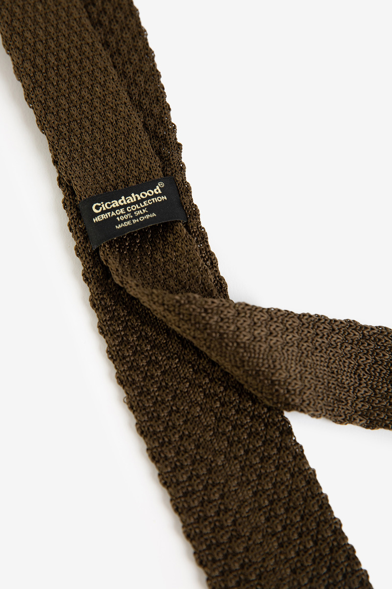 British Narrow Silk Knit Tie-3
