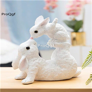 59usd Ngryise 1 set deer or kiss you rabbit series statue