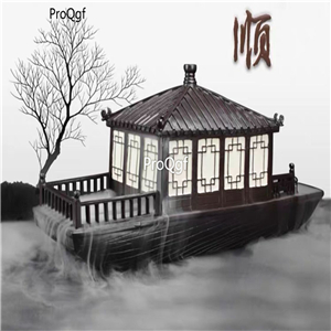 99usd Ngryise 1 Set ancient boat series plate food decoration( no food only plate price)