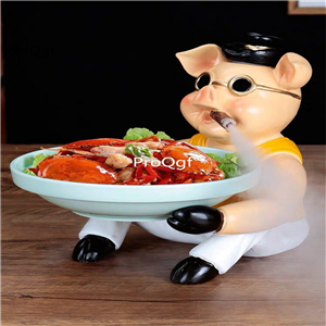 99usd Ngryise 1 set traditional pig creative restaurant decoration plate(no food)