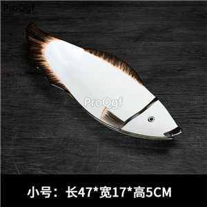 69usd Ngryise 1 Set restaurant fish series plate(no food)